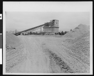 Exterior of a large, unidentified stone crusher, ca.1940