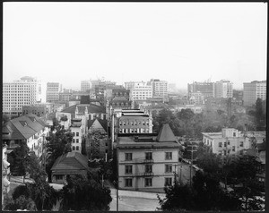 Panoramic view looking east from the northwest corner of Fifth Street and Grand Avenue, ca.1910