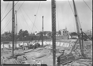 Construction of an unidentified building in Los Angeles