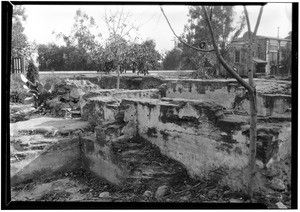 Ruins at San Gabriel Mission, ca. 1929