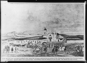 Painting of Mission Carmel by Oriana Day, 1834