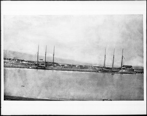 Port of Los Angeles (San Pedro Harbor) from Terminal Island, ca.1884