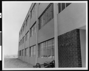 Exterior view of the Fine Arts building at the California State University at Los Angeles