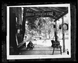 Porch of the Angel's Camp Sheriff's Office and Angel's-Stockton Stage Office, ca.1930