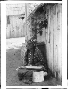 Mission Indian drawn worker, ca.1900