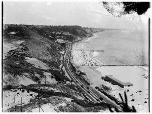 Birdseye view of the Roosevelt Highway near the Pacific Ocean, 1930