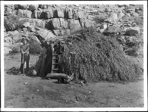 The Havasupai Indian Uta at his "hawa" (house), ca.1900