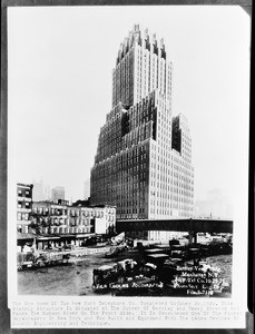 Exterior view of the New York Telephone Company, the Barclay-Vesey Building, Manhattan, New York