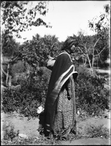 Young Walapai Indian girl water carrier, Hackbury, Arizona, ca.1900