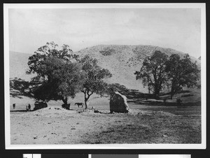 Wagoneers at the ruins of La Panza, one of the hideouts of Jessie James, near Paso Robles, ca.1898