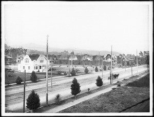 View of Hollywood Boulevard from a rooftop at Dale Street (or Orange Street?), ca.1905