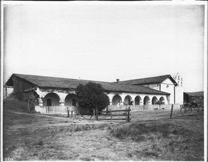 General view from the front of Mission Santa Inez, from the south, ca.1904