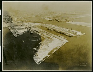 Aerial view of Los Angeles Harbor, 1920-1929