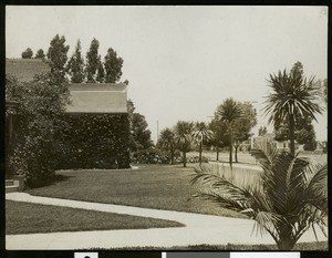 Front yard of an unidentified house in Long Beach, ca.1910