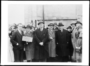 Ceremony for the laying of the cornerstone for the Temple B'Nai B'Rith at Wilshire Boulevard, March 10, 1929