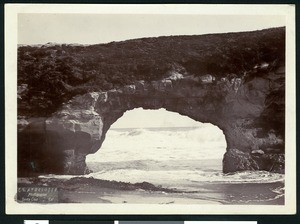 Centered view of Arch Rock at Santa Cruz, ca.1900