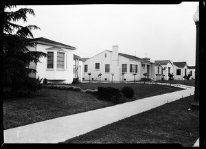 Row of houses on an unidentified residential street in Los Angeles