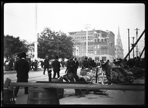 View of Fifteenth Street in Oakland, showing earthquake damage, 1906