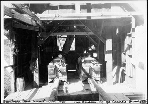 Sepulveda Tunnel, showing two Ransome--half-yard concrete guns, March 1, 1930