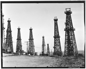 Oil wells in the Signal Hill Oil Field, Long Beach, June 1929