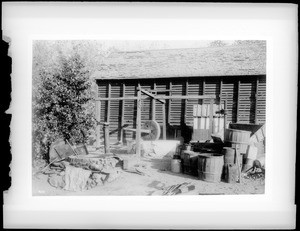 Olive mill, press, and kettle at Camulos Ranch, 1901