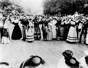 Spanish Dancers at Eugene Plummer's residence between Vista Street and Sunset Boulevard in Hollywood, California