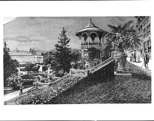 Engraving of Woodwards Gardens, San Francisco, ca.1880