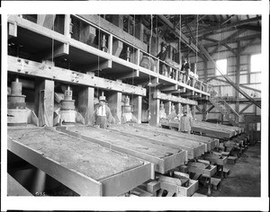 Interior of a stamp mill, Los Angeles(?), ca.1900