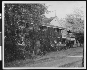 Exterior view of a tavern in Tuttletown, ca.1930