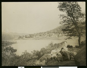 Scenic view in Riverside County of Lake Hemet. ca.1903