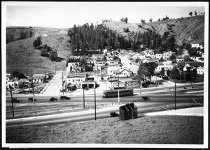 Site of Pacific Electric grade separation over Mission Road before construction, February 1936