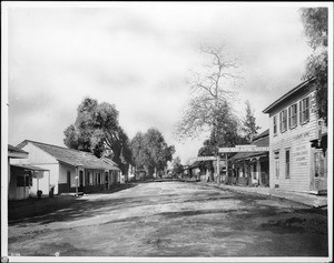 View of a commerical street in San Gabriel, ca.1890