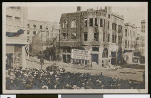 Bombed-out Los Angeles Times building, 1910