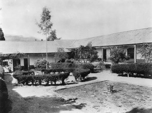 Patio of an adobe house on Camulos Ranch (birthplace of Ramona), ca.1890