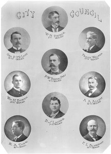 Portrait compilation of the members of the Los Angeles City Council, 1902