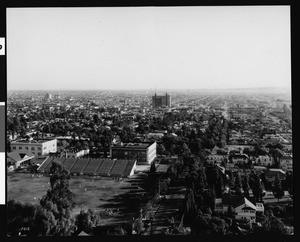 Panoramic view of Hollywood looking south from the Roosevelt Hotel, February 1929