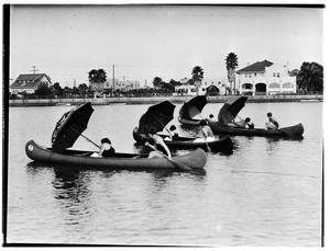 View of canoeing in Santa Monica