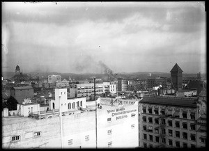 Birdseye view of Los Angeles looking northeast from the Third Street Hill, ca.1918