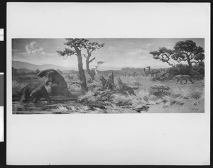 La Brea Tar Pits Drawing of Prehistoric Animals