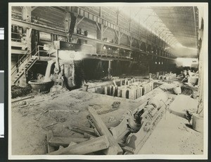 Poured ingots at the Columbia Steel Corporation, ca.1925