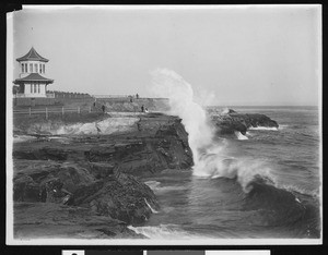 Surf at Santa Cruz Beach, ca.1900