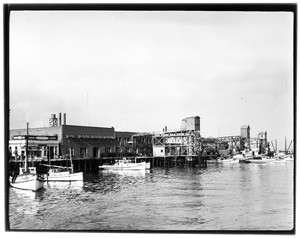 Fishing boats along the docks in San Pedro, 1927