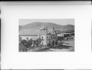 Plaza Church of Mission Los Angeles and Plaza, ca.1870