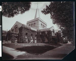 Exterior view of St. John's Episcopal Church, Stockton, ca.1900