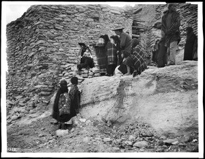 Spectators at the Hopi Indian village of Mishongnovi for the Snake Dance, Arizona, ca.1900-1901