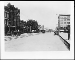 View of Weber Avenue looking east from Hunter Street in Stockton, ca.1900