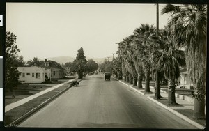 Residential street Painter Avenue looking north towards the mountains in Whittier, ca.1924