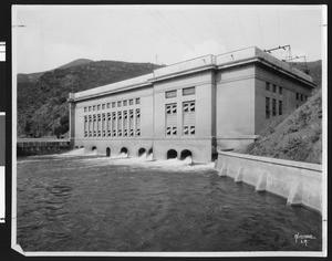 Exterior view of the San Francisquito Power Plant #1, 1927