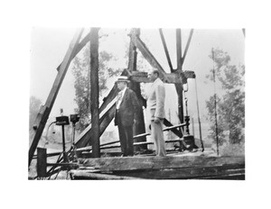 Edward L. Doheny at site dedication ceremony for his discovery of oil, 1930