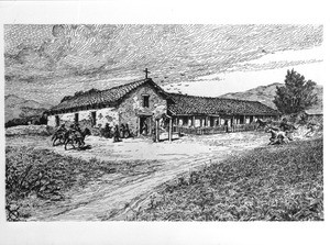 Drawing of Mission San Francisco Solano de Sonoma, ca.1900